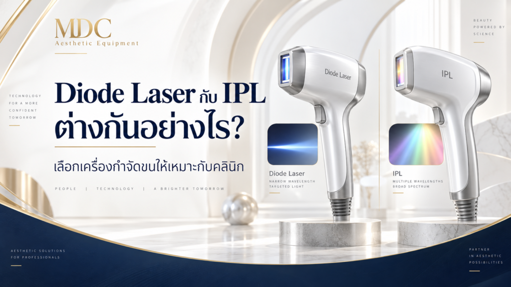Diode Laser กับ IPL ต่างกันอย่างไร เลือกเครื่องกำจัดขนให้เหมาะกับคลินิก